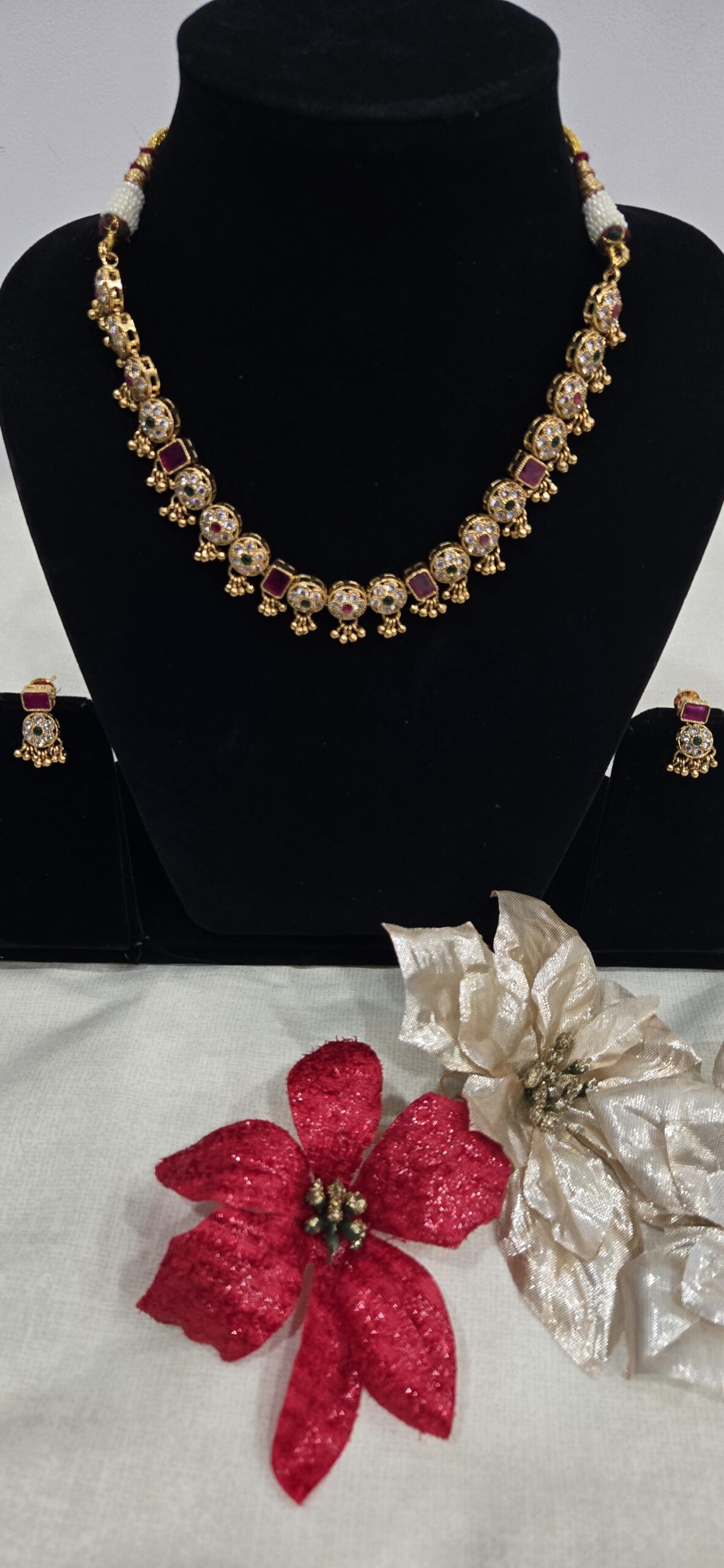 Traditional Jadau Gold Plated Necklace Set